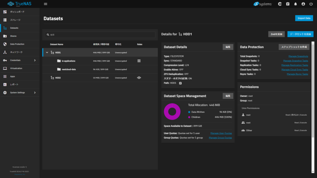 Nextcloud用のデータセットを作成