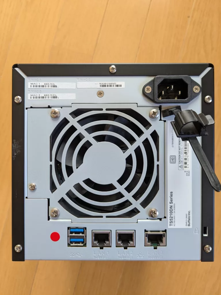 Baffalo TeraStation TS5210DN 背面