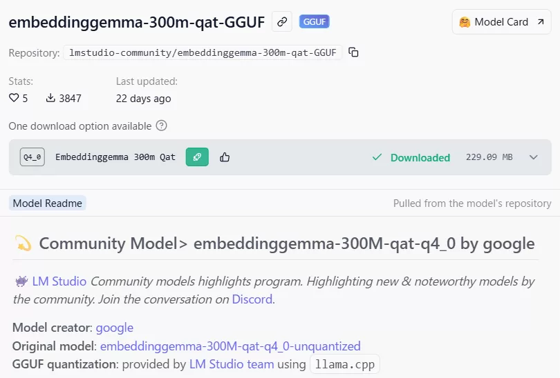 gemma-enbedding 300M が LM Studio に登場