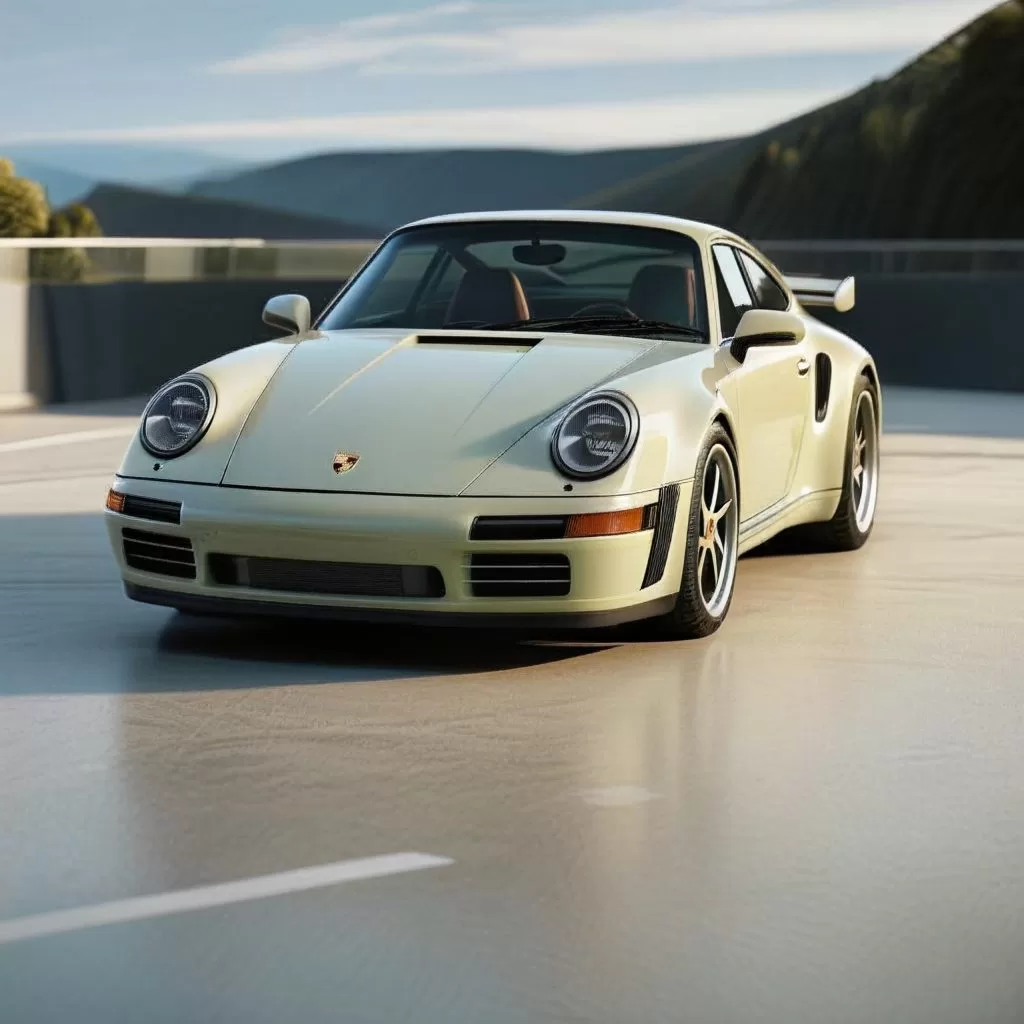 BitDance-14B-64xを公式デモでデフォルト生成した、ポルシェ911を思わせるクラシックスポーツカーのサンプル画像。