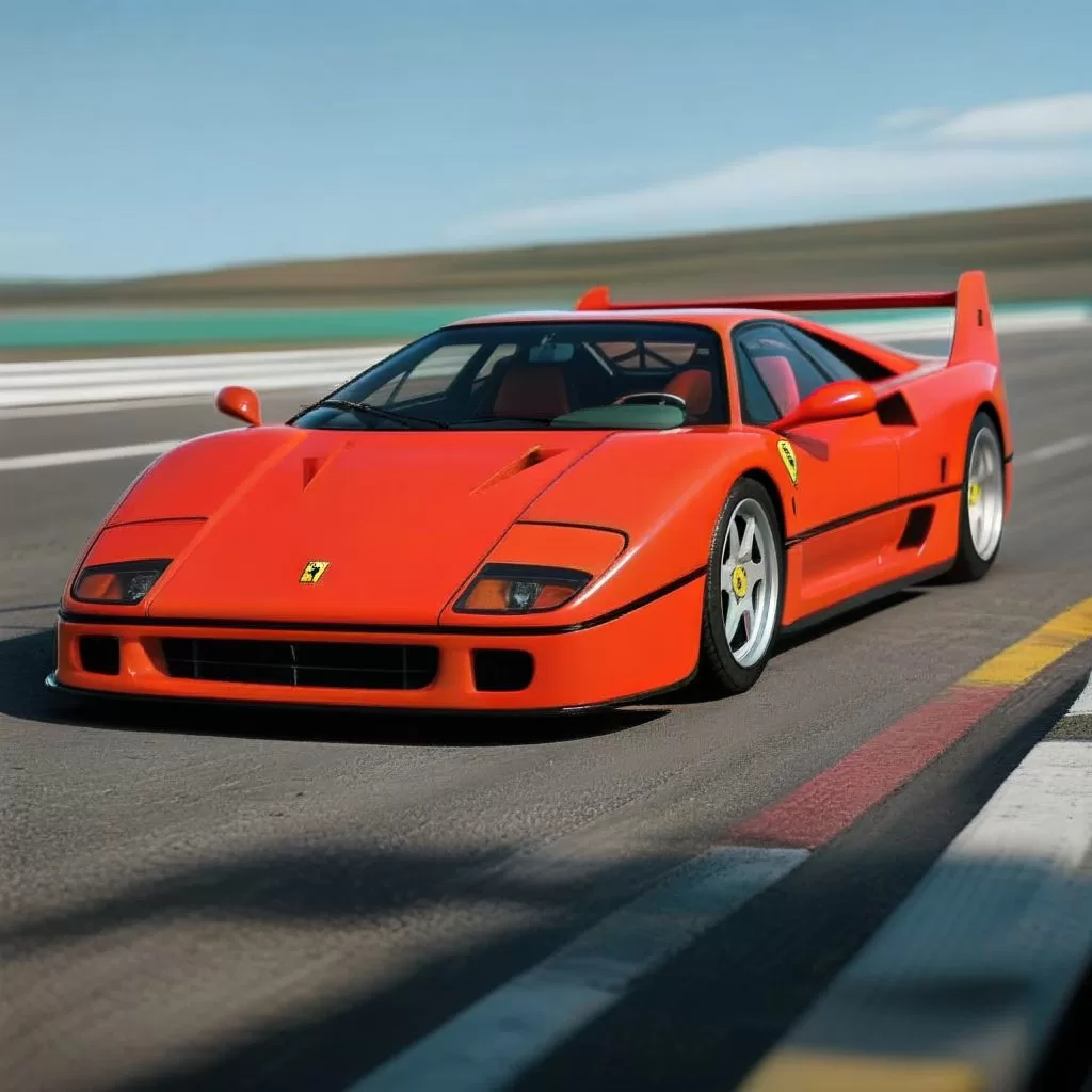 BitDance-14B-64xを公式デモでデフォルト生成した、フェラーリF40を思わせる赤いスーパーカーのサンプル画像。