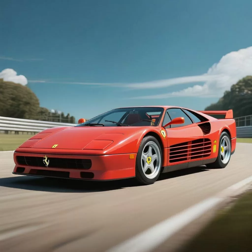 BitDance-14B-64xを公式デモでデフォルト生成した、フェラーリ テスラロッサ を思わせるクラシックスポーツカーのサンプル画像。