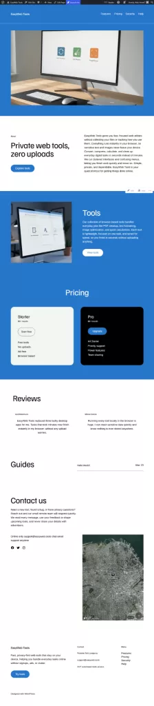Automatticが運営するWordpressのホスティングサービスに搭載されたAIによる自動デザイン機能のサンプル